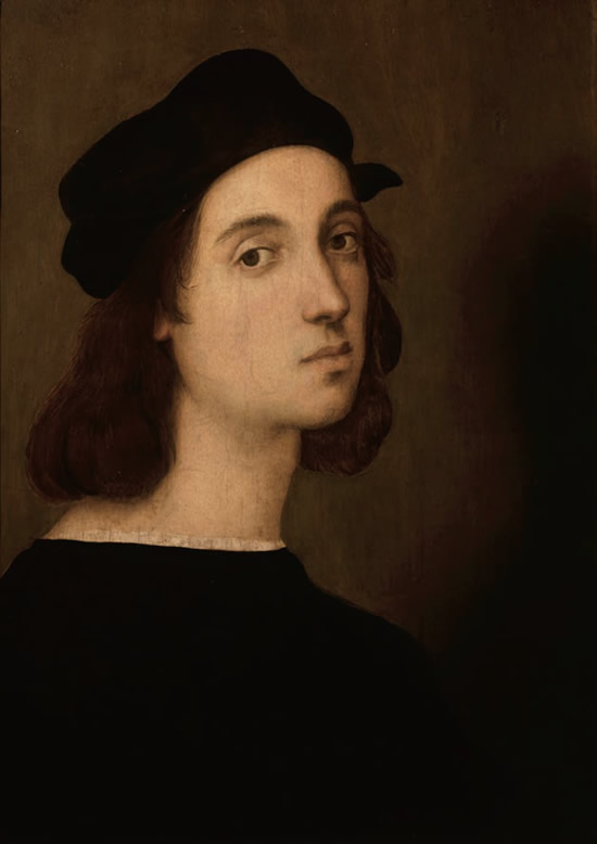 ラファエロ・サンツィオ「自画像」1504-06年 油彩/板47.3×34.8cm フィレンツェ、ウフィツィ美術館 (C)Antonio Quattone